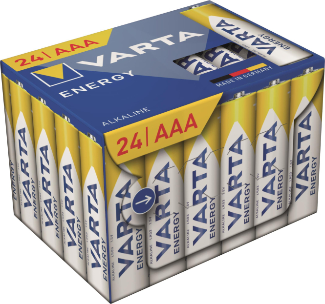 VARTA ENERGY AAA Cube=24 04103229234 Micro Alkali-Mangan LR03 1,5V 1200mAh Hauskomm/Batt/Sicher