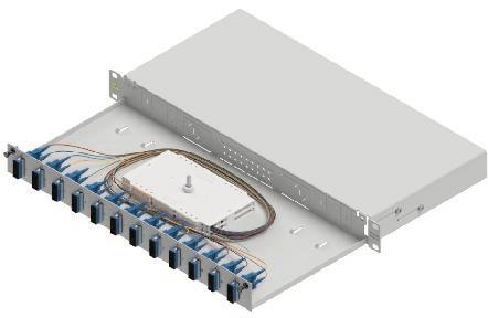 EasyLan LWL Spleißgehäuse Grade LSB1B115 C 1HE/12 Ports 12xSC-Duplex OS2 RAL7035 Netzw.Telekomm
