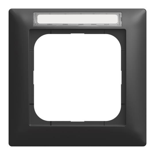 BJ Abdeckrahmen schwarz matt 1721 NS-915 m.Sichtfenster 1fach