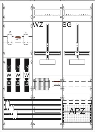 Striebel Mess- Wandler 100A WA37KK21 Komplettschrank A37 3P 2CPX056205R9999
