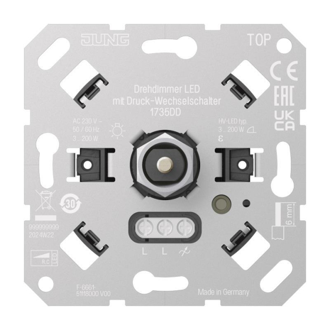 Jung Drehdimmer LED 1735 DD m.Druck-Wechselschalter