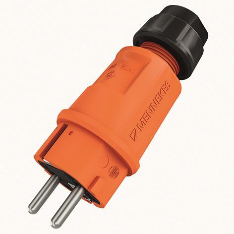 Mennekes Stecker SCHUKO orange 152042 16A 2p+PE 230V IP54
