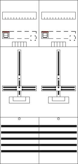 Striebel Zählerkplfeld DF27C2R m.Dreipunkt 7RE 2Z 16Q 2CPX054572R9999 Zählerschr./Verteilg
