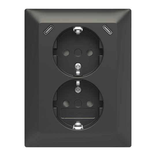 BJ SCHUKO 202EUJRB2USBC-915 USB-Doppelsteckdose Safety+m.2x USB C