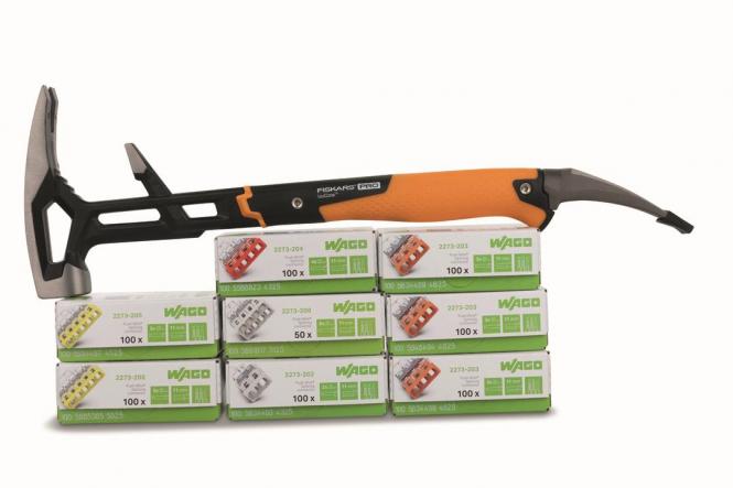 WAGO 887-1207 PROFI-SET m.FISKARS Abbruchwerkzeug Verlegesys/Verbi.Mat