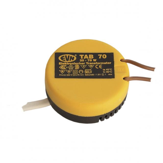 EVN elektronischer Trafo 20-70W TAB70 70VA 12V IP20 rund 54x22mm