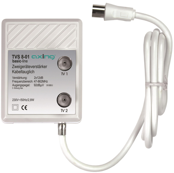 AXING CATV-Verstärker 2fach TVS 8-01 47-862MHz - 893483