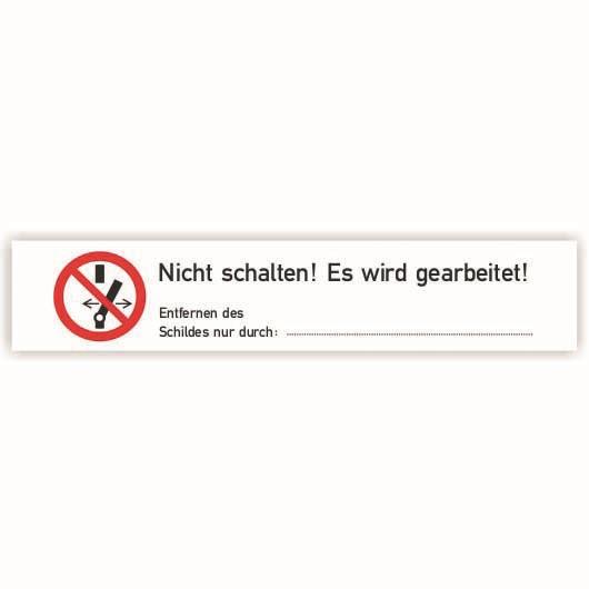 Cimco Warnaufkleber Folie Nicht 182740 schalten!Es wird gearbeitet!80x16mm 10ST